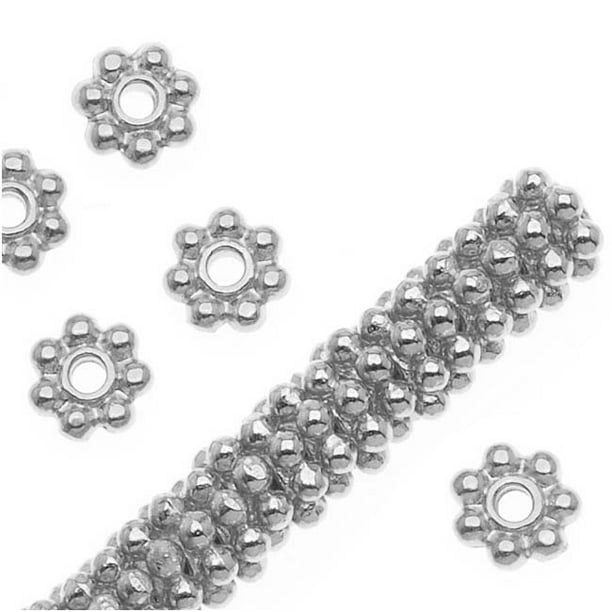 200Pcs 4mm Gold/Sliver Plated Tiny Daisy Metal Spacer Beads DIY Jewelry Findings